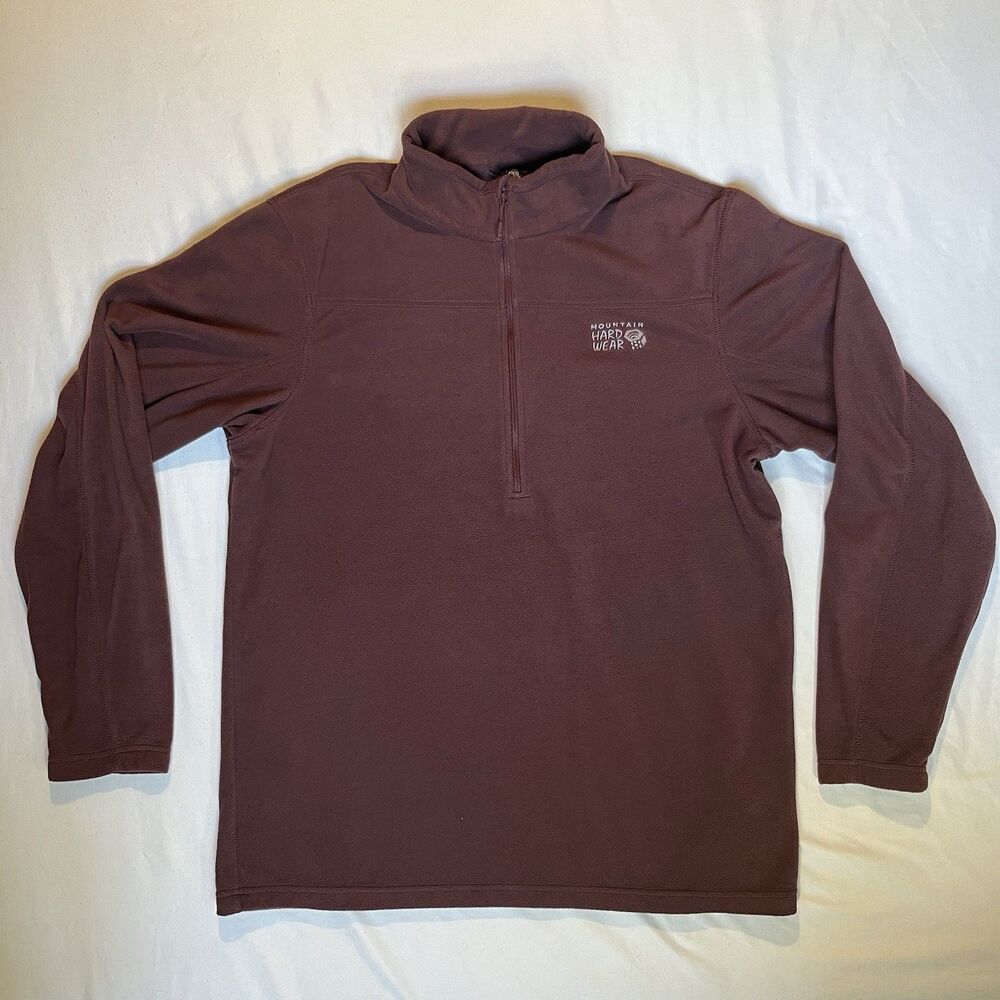 Mountain Hardwear Quarter Zip Fleece Pullover Maroon Sz XL Gorpcore Hiking